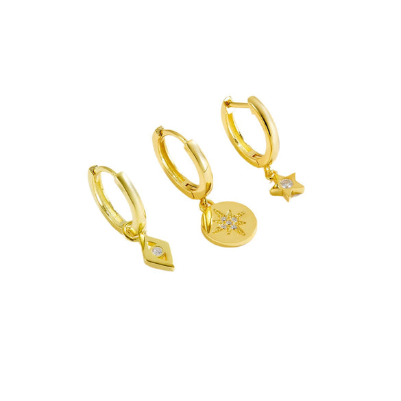 Wholesale S925 Sterling Silver Women's Irregular Design Earring With Platinum And 18K Gold Electroplating