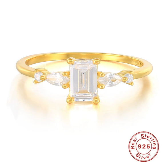 Wholesale S925 Sterling Silver Women's Irregular Geometric Fashion Luxury Personality Wedding Ring With Zirconia