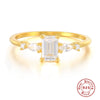 Wholesale S925 Sterling Silver Women's Irregular Geometric Fashion Luxury Personality Wedding Ring With Zirconia