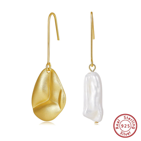 Wholesale S925 Sterling Silver Women's Irregular Geometric Pendant Earrings Simple Style
