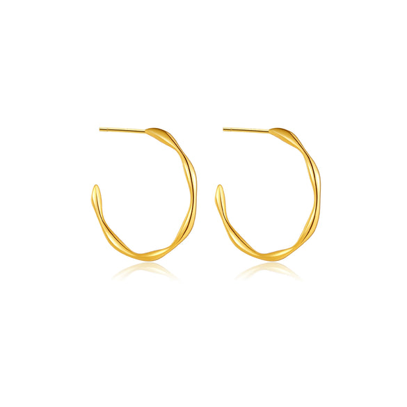 Wholesale S925 Sterling Silver Women's Light Luxury Niche High End Sense C Ring Earrings With Geometric Design And Electroplating Treatment