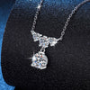 Wholesale S925 Sterling Silver Women's Light Luxury Tassel Necklace With Moissanite Inlay And Crown Pattern
