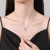 Wholesale S925 Sterling Silver Women's Light Luxury Tassel Necklace With Moissanite Inlay And Crown Pattern