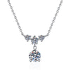 Wholesale S925 Sterling Silver Women's Light Luxury Tassel Necklace With Moissanite Inlay And Crown Pattern