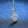 Wholesale S925 Sterling Silver Women's Necklace With Classic Clover Diamond Pendant And Cross Clavicle Chain Electroplated Flower Pattern