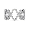 Wholesale S925 Sterling Silver Women's Open Ring With Clover Shape And Zircon Inlaid Geometric And Floral Pattern Electroplated