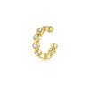 Wholesale S925 Sterling Silver Women's Simple Ear Clips With Geometric Zircon And Electroplated Finish