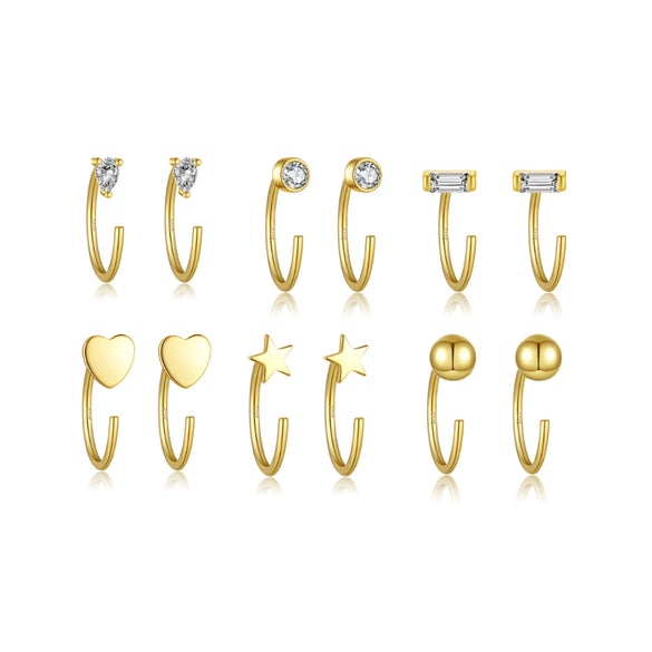 Wholesale S925 Sterling Silver Women's Simple High End Ear Studs With U Shape Design And Diamond Treatment Process