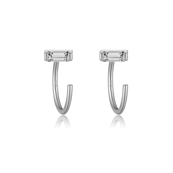 Wholesale S925 Sterling Silver Women's Simple High End Ear Studs With U Shape Design And Diamond Treatment Process