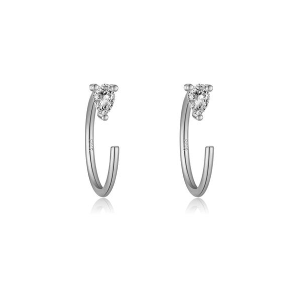 Wholesale S925 Sterling Silver Women's Simple High End Ear Studs With U Shape Design And Diamond Treatment Process