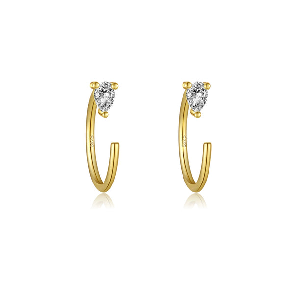 Wholesale S925 Sterling Silver Women's Simple High End Ear Studs With U Shape Design And Diamond Treatment Process