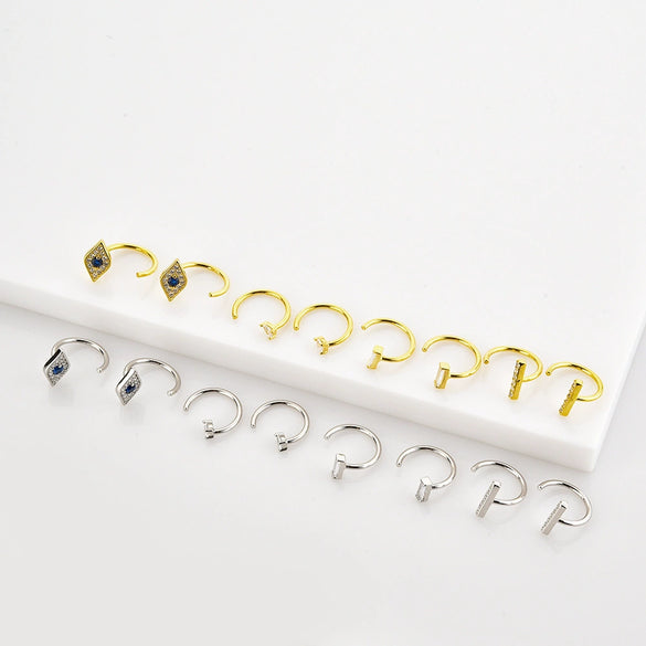 Wholesale S925 Sterling Silver Women's Simple High End Ear Studs With U Shape Design And Diamond Treatment Process