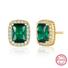 Wholesale S925 Sterling Silver Women's Square Earrings With Geometric Pattern French Retro Light Luxury Electroplated