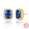 Wholesale S925 Sterling Silver Women's Square Earrings With Geometric Pattern French Retro Light Luxury Electroplated