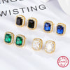 Wholesale S925 Sterling Silver Women's Square Earrings With Geometric Pattern French Retro Light Luxury Electroplated