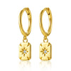 Wholesale S925 Sterling Silver Women's Square Heart Geometric Earrings With Zirconia