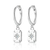 Wholesale S925 Sterling Silver Women's Square Heart Geometric Earrings With Zirconia
