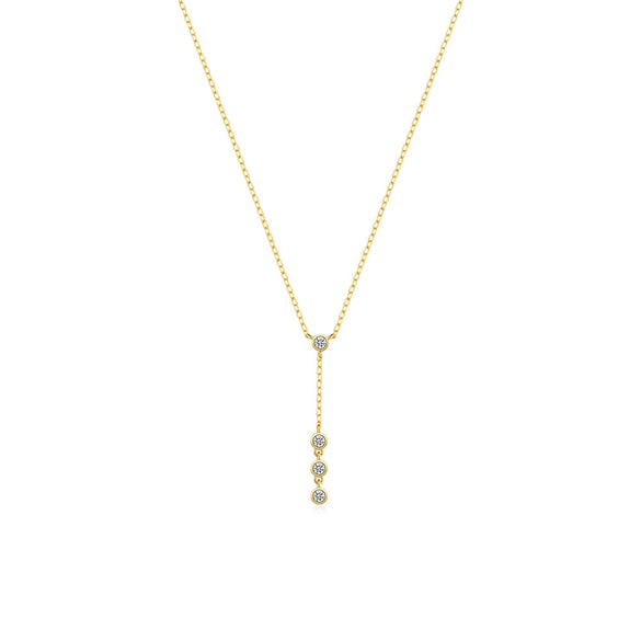 Wholesale S925 Sterling Silver Yshaped Geometric Minimalist Collarbone Necklace With Electroplating