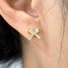 Wholesale S925 Sterling Silver Zircon Bow Nut Niche Design Screw Ear Bone Nail Earrings For Women