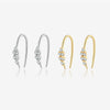 Wholesale S925 Sterling Silver Zircon Climber Earrings With Geometric Design And Electroplating Platinum 18K Gold For Women