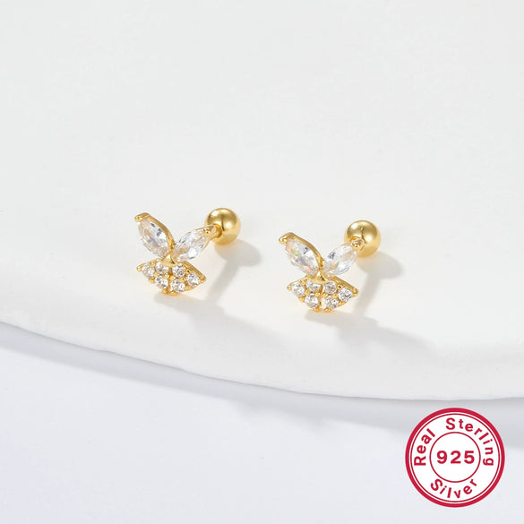 Wholesale S925 Sterling Silver Zircon Insect Butterfly Style Earring