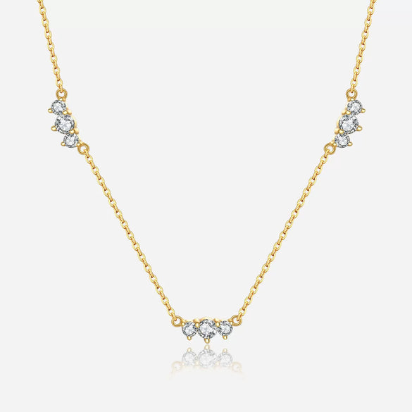 Wholesale S925 Sterling Silver Zircon Women's Clavicle Chain With Geometric Pattern And Electroplating Process