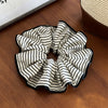 Wholesale Satin Handmade Black And White Striped Hair Ring For Women