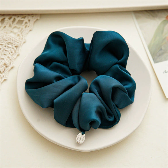 Wholesale Satin Handmade Large Intestine Hair Ring Solid Color Elegant Hair Tie Head Accessories