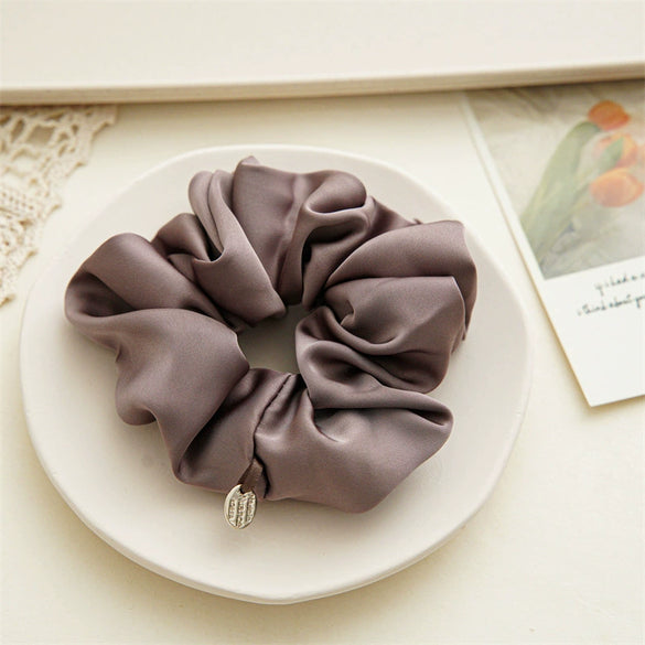 Wholesale Satin Handmade Large Intestine Hair Ring Solid Color Elegant Hair Tie Head Accessories
