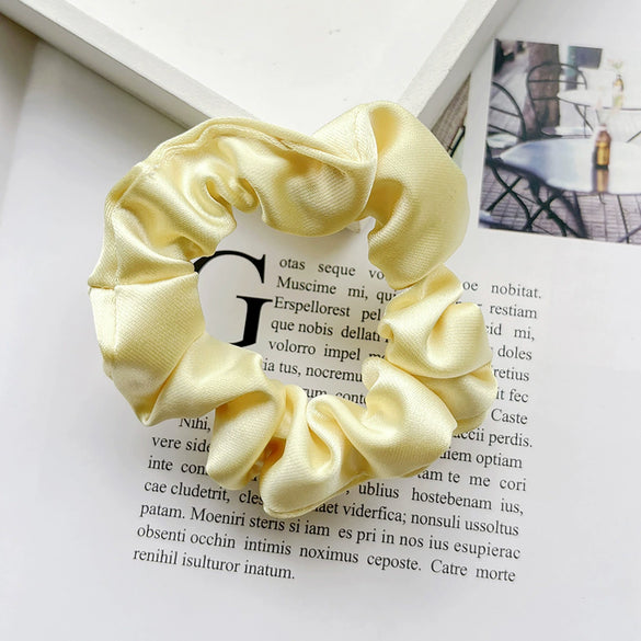 Wholesale Satin Handmade Minimalist High Elasticity Solid Color Hair Ring