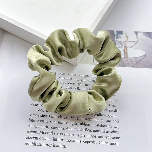 Wholesale Satin Handmade Minimalist High Elasticity Solid Color Hair Ring