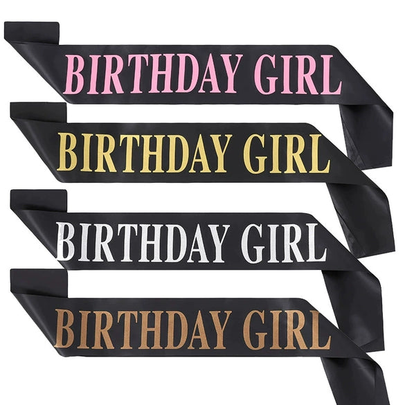 Wholesale Satin Shoulder Strap For Birthday Girl With Printing