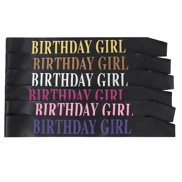 Wholesale Satin Shoulder Strap For Birthday Girl With Printing