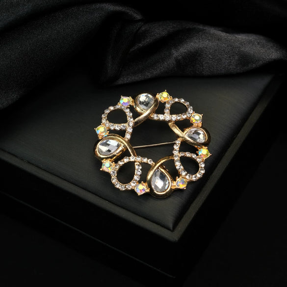 Wholesale Scarf Buckle Brooch Women's Unisex Zinc Alloy Geometric Flower Electroplated Clothing Accessory
