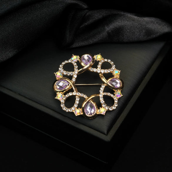 Wholesale Scarf Buckle Brooch Women's Unisex Zinc Alloy Geometric Flower Electroplated Clothing Accessory
