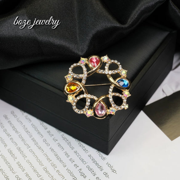 Wholesale Scarf Buckle Brooch Women's Unisex Zinc Alloy Geometric Flower Electroplated Clothing Accessory