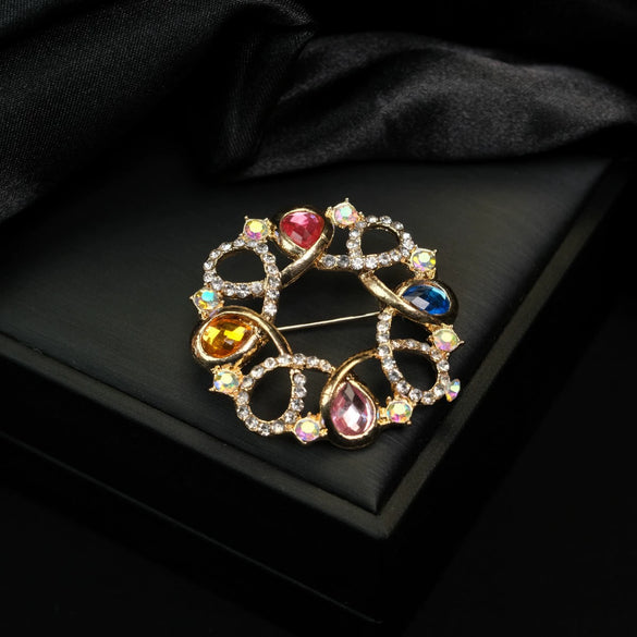 Wholesale Scarf Buckle Brooch Women's Unisex Zinc Alloy Geometric Flower Electroplated Clothing Accessory