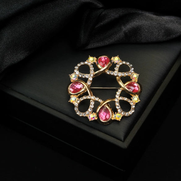 Wholesale Scarf Buckle Brooch Women's Unisex Zinc Alloy Geometric Flower Electroplated Clothing Accessory