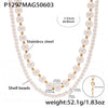 Wholesale Seamless Highlight Shijia Beads Double Layer Necklace Stainless Steel And Titanium Steel Geometric Pattern Electroplating For Women
