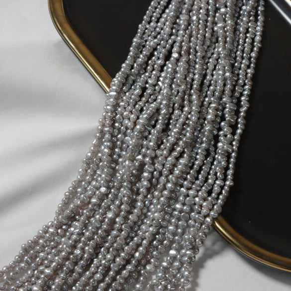 Wholesale Semifinished Handmade Accessories Natural Freshwater Pearl Side Hole Twosided Light Beaded