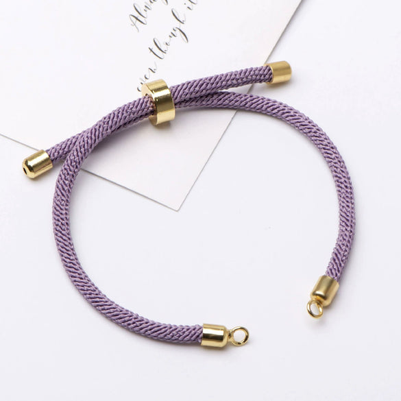 Wholesale Semifinished Milan Wire Bracelet Copperplated Real Gold Jewelry With Adjustable Diy Braided Rope
