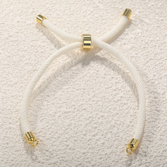 Wholesale Semifinished Milan Wire Bracelet Copperplated Real Gold Jewelry With Adjustable Diy Braided Rope