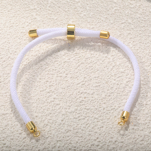 Wholesale Semifinished Milan Wire Bracelet Copperplated Real Gold Jewelry With Adjustable Diy Braided Rope