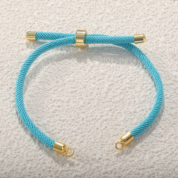 Wholesale Semifinished Milan Wire Bracelet Copperplated Real Gold Jewelry With Adjustable Diy Braided Rope