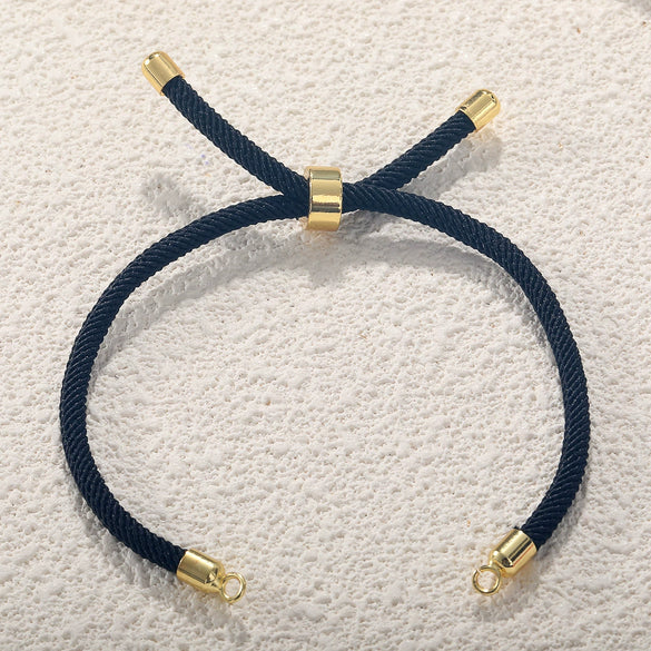 Wholesale Semifinished Milan Wire Bracelet Copperplated Real Gold Jewelry With Adjustable Diy Braided Rope