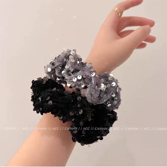 Wholesale Sequin Cloth Handmade Sweet Hair Scrunchie For Women