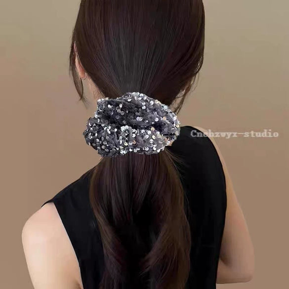 Wholesale Sequin Cloth Handmade Sweet Hair Scrunchie For Women