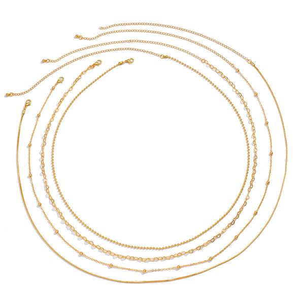 Wholesale Sexy Multilayered Copper Thin Chain Waist Chain For Girls With Lobster Clasp And Multiple Circles