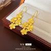 Wholesale Shajin Flower Ear Hooks Electroplated Light Luxury Earrings