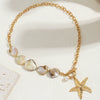 Wholesale Shell Alloy Imitation Pearls Geometric Handmade Women's Niche Natural Starfish Mermaid Casual Clavicle Necklace